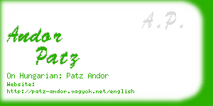 andor patz business card